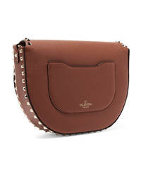 Valentino Garavani The Rockstud Textured Leather Shoulder Bag