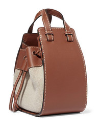 Loewe Hammock Dw Mini Leather And Canvas Shoulder Bag