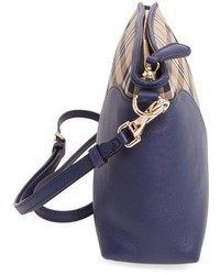 Burberry Horseferry Chichester Leather Nylon Crossbody Bag Blue