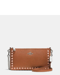 Coach Lacquer Rivets Herald Crossbody In Pebble Leather