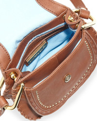 Cynthia Rowley Phoebe Studded Leather Crossbody Bag Chestnut