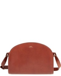 A.P.C. Sac Demi Lune Leather Crossbody Bag