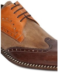 Brogue Leather Derby Lace Up Shoes