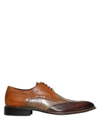 Brogue Leather Derby Lace Up Shoes