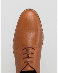 Red Tape Derby Shoes In Tan Milled Leather
