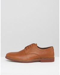 Red Tape Derby Shoes In Tan Milled Leather