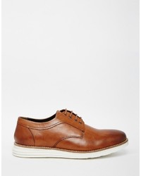 Dune Derby Shoes In Tan Leather