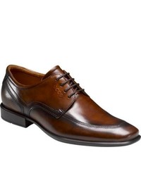Ecco Cairo Apron Toe Tie Walnut Oxford Leather Lace Up Shoes