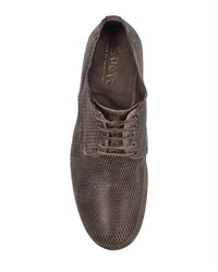 Shoto Laser Cut Washed Leather Derby Shoes