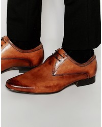 Frank Wright Smart Derby Shoes In Tan Leather