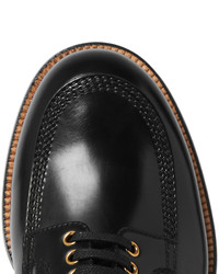 Prada Spazzolato Leather Kiltie Derby Shoes