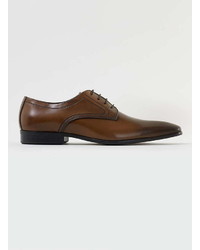 Topman Brown Leather Derby Shoes