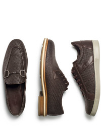 Ermenegildo Zegna Woven Leather Derby Shoe Brown