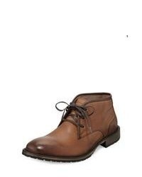 Andrew Marc Leather Lace Up Desert Boot Brown