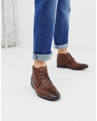 ASOS DESIGN Chukka Boots In Brown Leather