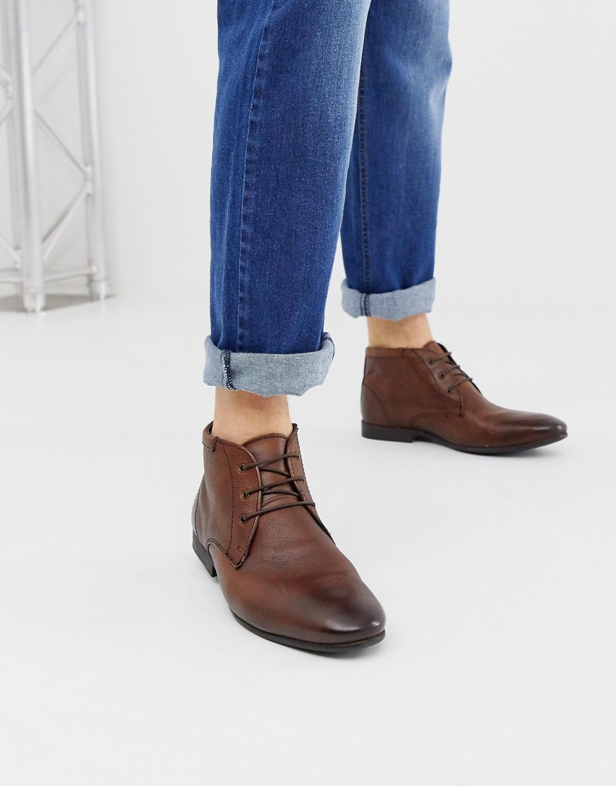 brown leather chukka boots