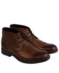 Clarks Goby Hi Brown Leather Casual Dress Chukka Boots