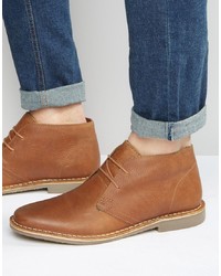 Red Tape Desert Boots In Tan Leather