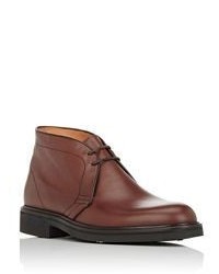 Barneys New York Leather Chukka Boots Brown