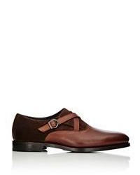 Barbanera Crisscross Monk Strap Shoes Brown