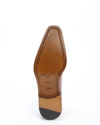 Mezlan Cognac Tooled Leather Double Monk Strap Webber Loafers