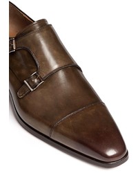 Magnanni Dgrad Leather Monk Strap Shoes