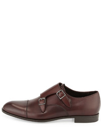 Giorgio Armani Double Monk Leather Shoe Burgundy