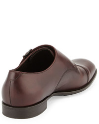 Giorgio Armani Double Monk Leather Shoe Burgundy