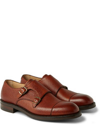 Cheaney Edmund Pebblegrain Leather Monk Strap Shoes