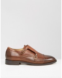 Hudson London Baldwin Leather Monk Shoes