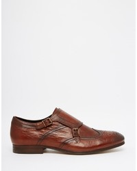 Hudson London Castleton Leather Monk Shoes