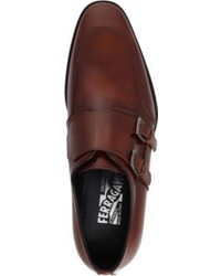 Salvatore Ferragamo Marcello Leather Monk Shoes