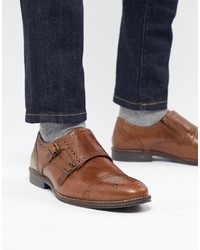 Red Tape Monk Shoes In Tan