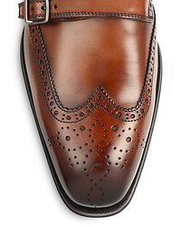 To Boot New York Burns Leather Double Monk Strap Wingtips