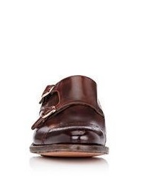 Okeeffe Cap Toe Double Monk Strap Shoes Brown