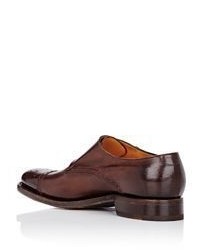Okeeffe Cap Toe Double Monk Strap Shoes Brown
