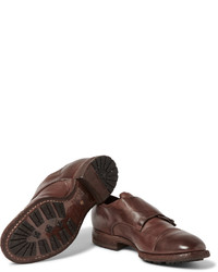 Officine Creative Princeton Grained Leather Monk Strap Shoes