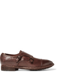 Officine Creative Princeton Grained Leather Monk Strap Shoes