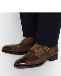 Tom Ford Wessex Leather Monk Strap Shoes