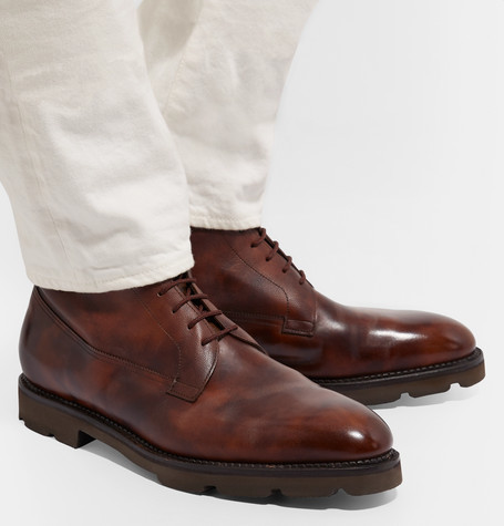 John Lobb Alder Burnished Leather Boots, $1,866 | MR PORTER | Lookastic