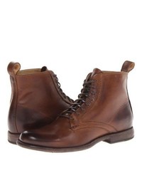 Frye Phillip Lace Up Pull On Boots Cognac Soft Vintage Leather