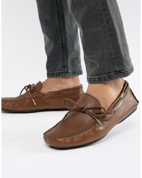Dune Driving Shoes In Tan Leather