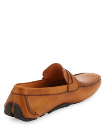 Magnanni For Neiman Marcus Vekio Leather Slip On Driver Cognac