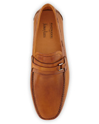 Magnanni For Neiman Marcus Vekio Leather Slip On Driver Cognac