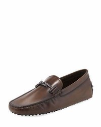 Tod's Gommini Double T Leather Driver Brown