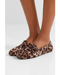 Tod's Gommino Leopard Print Calf Hair Loafers
