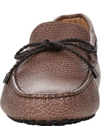 Tod's Grained Leather Tie Drivers Brown