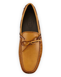 Tod's Leather Tie Driver Brown