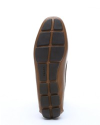 Prada Cinnamon Saffiano Leather Penny Driving Loafers