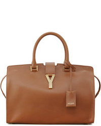 Saint Laurent Classic Cabas Y Ligne Leather Carryall Bag Brown